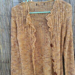 Ruffled Knit Multicolor Sweater - No Size. No Brand. - See Measurements